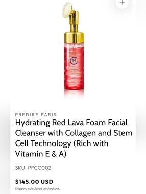 Predire Hydrating Red LAVA Foam with Built-in Scrub